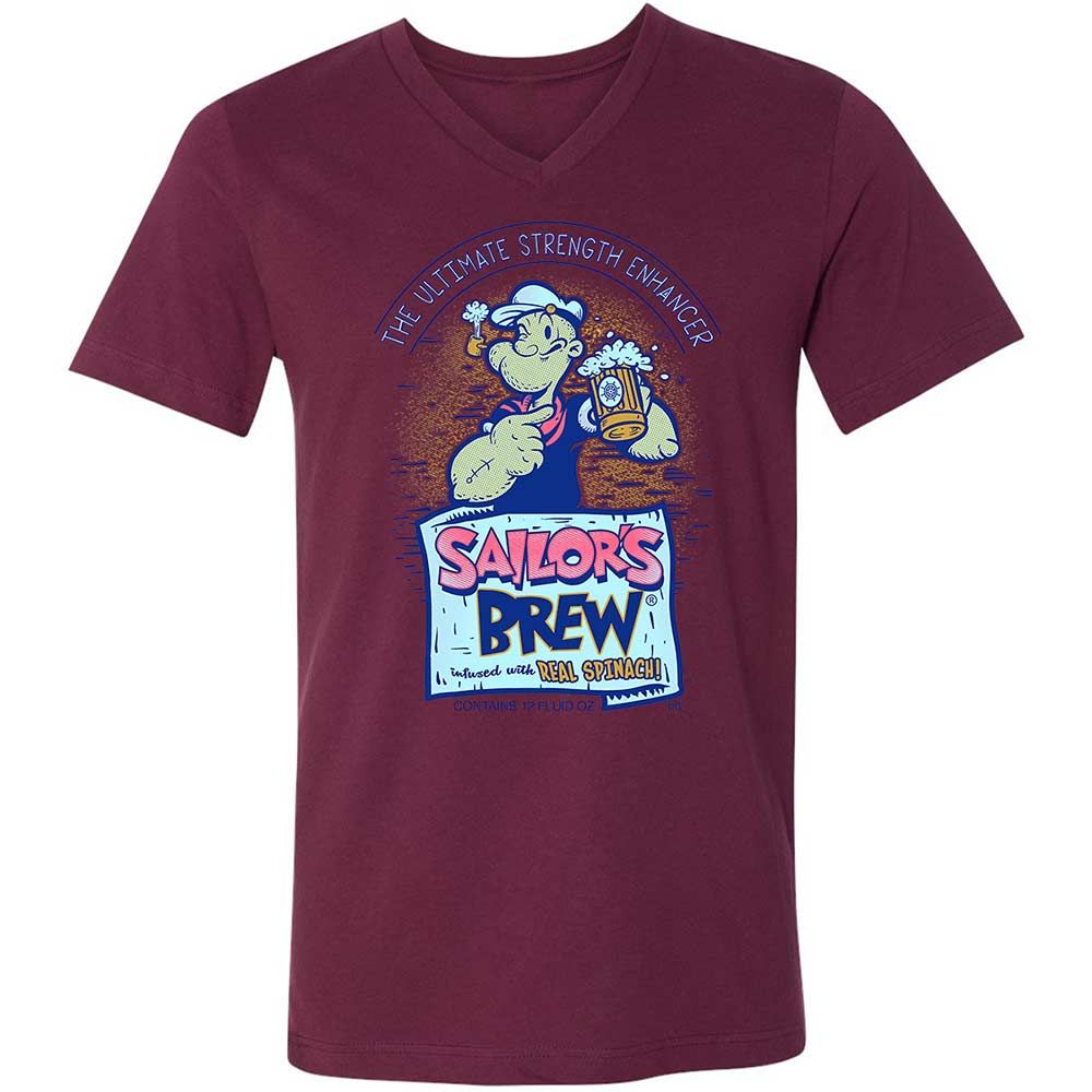 Unisex V-Neck T-Shirt - 6WMN7SPM - Maroon - 14