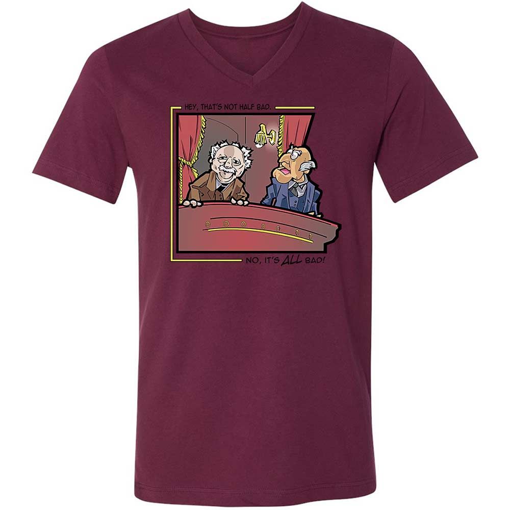 Unisex V-Neck T-Shirt - P8Z5UVAM - Maroon - 14
