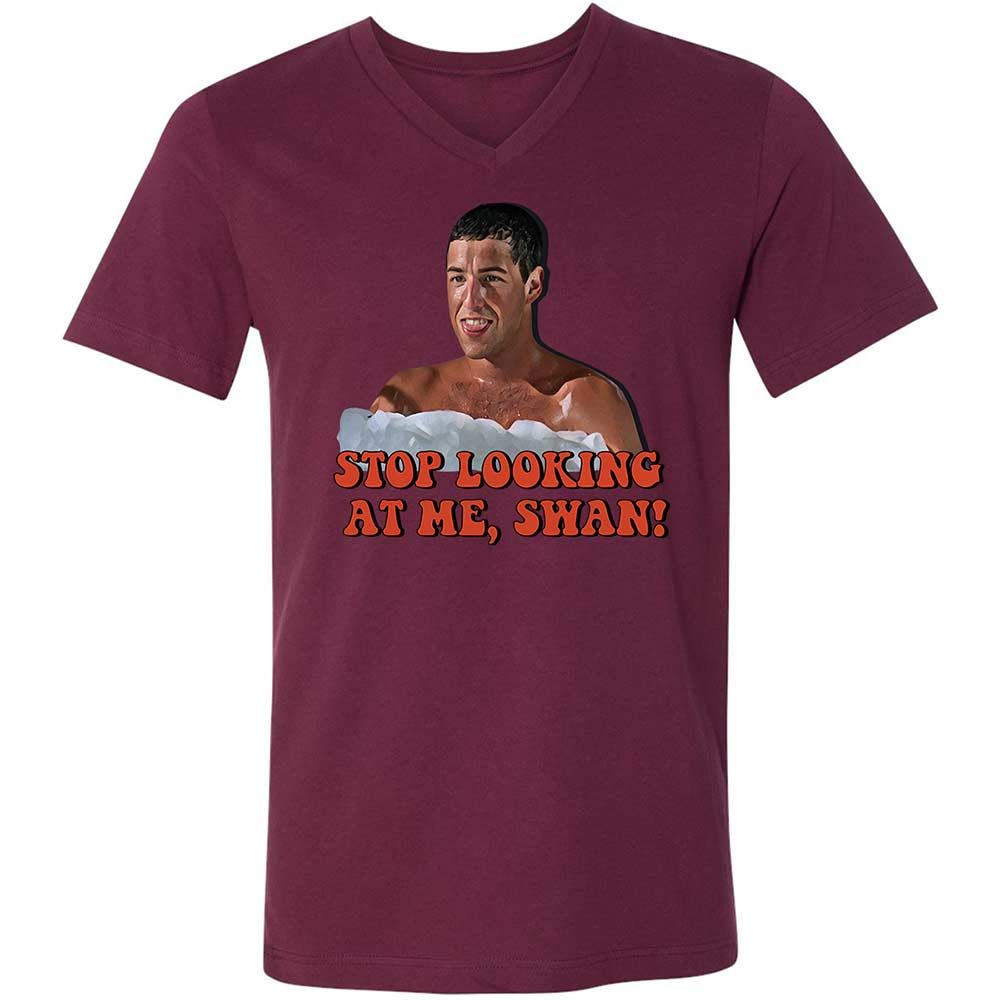 Unisex V-Neck T-Shirt - HS8KDUMF - Maroon - 14