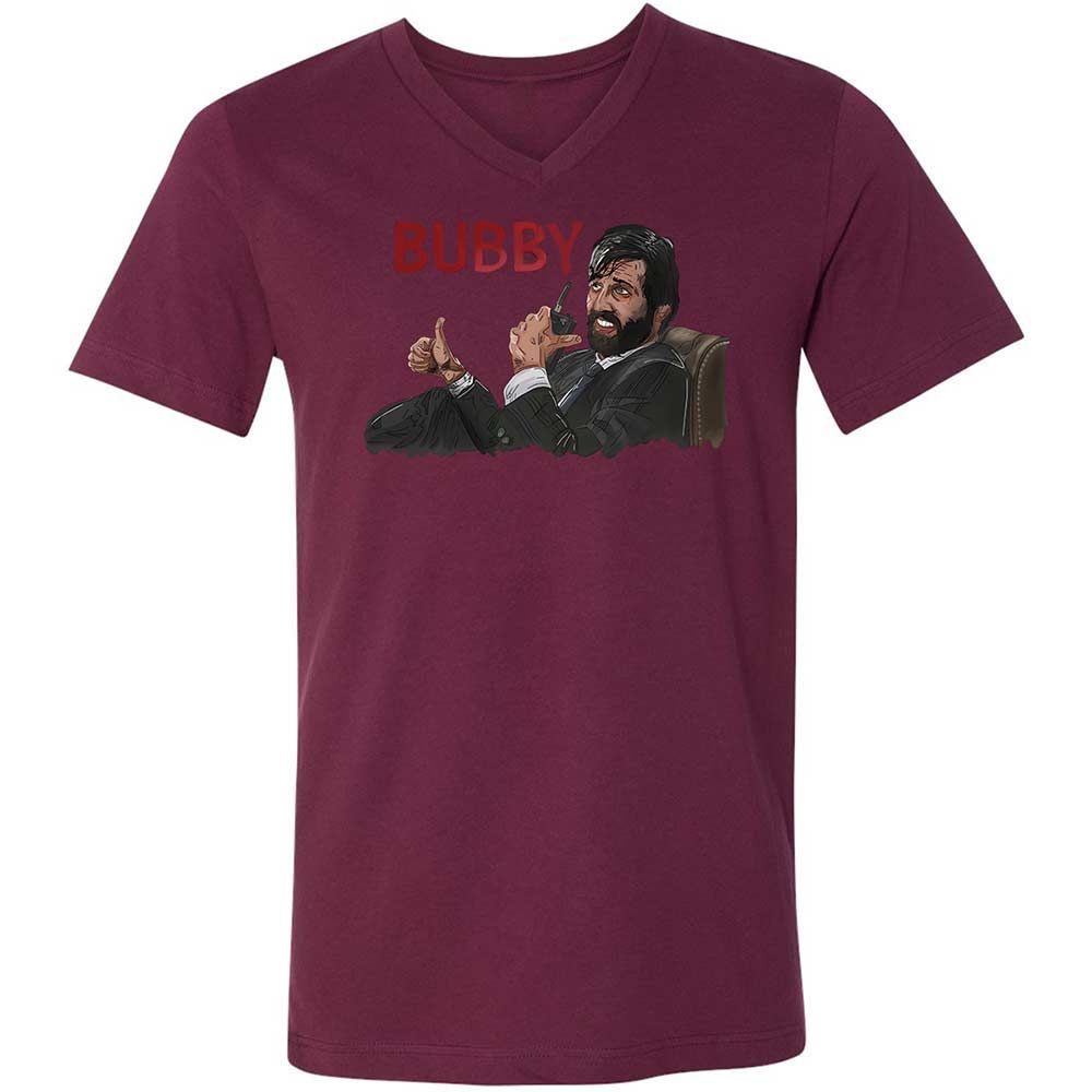 Unisex V-Neck T-Shirt - 7LNYNKHQ - Maroon - 14