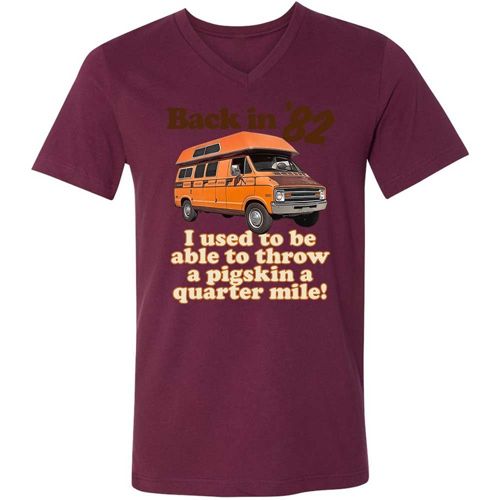 Unisex V-Neck T-Shirt - YND5XQAJ - Maroon - 14