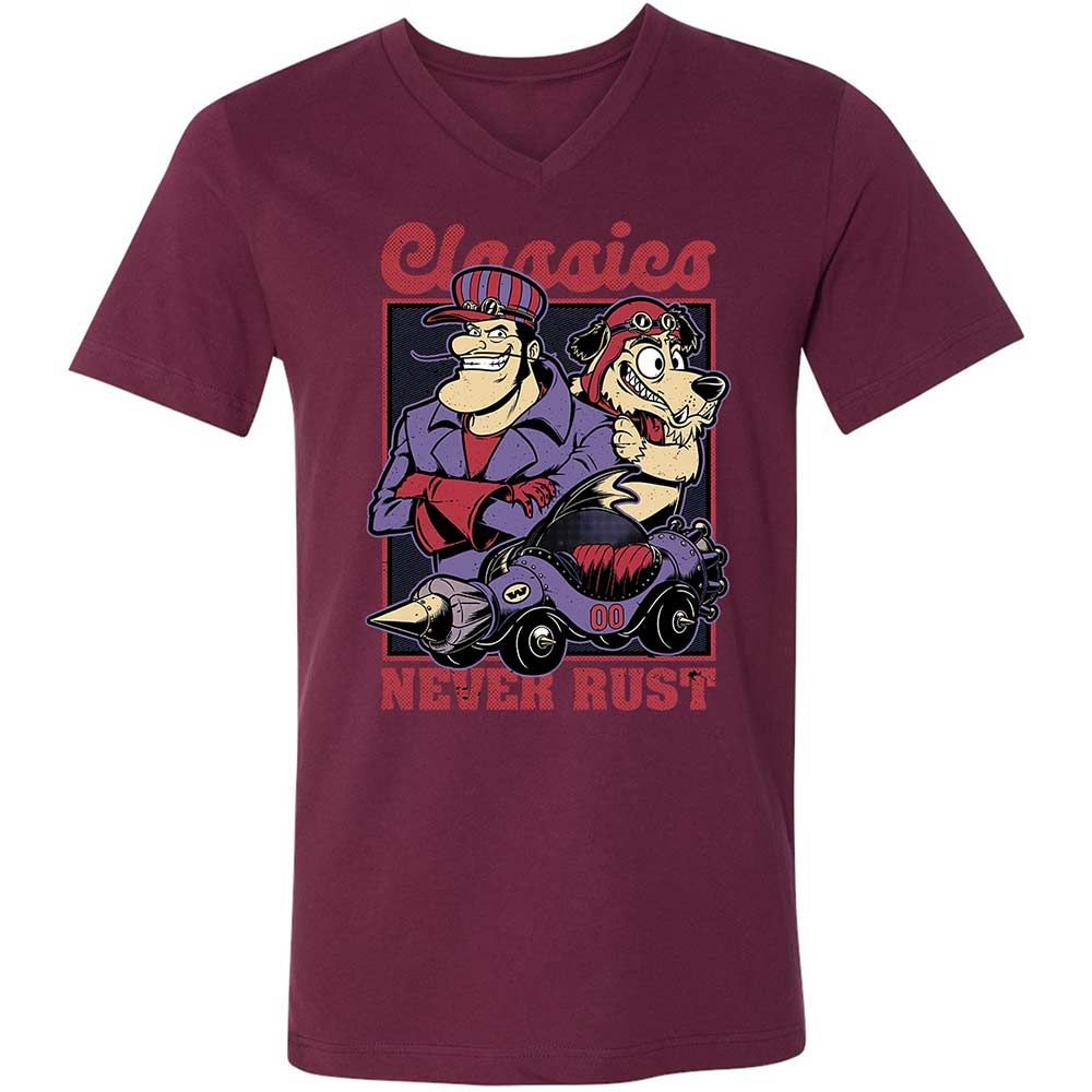 Unisex V-Neck T-Shirt - RBGTEHSV - Maroon - 14