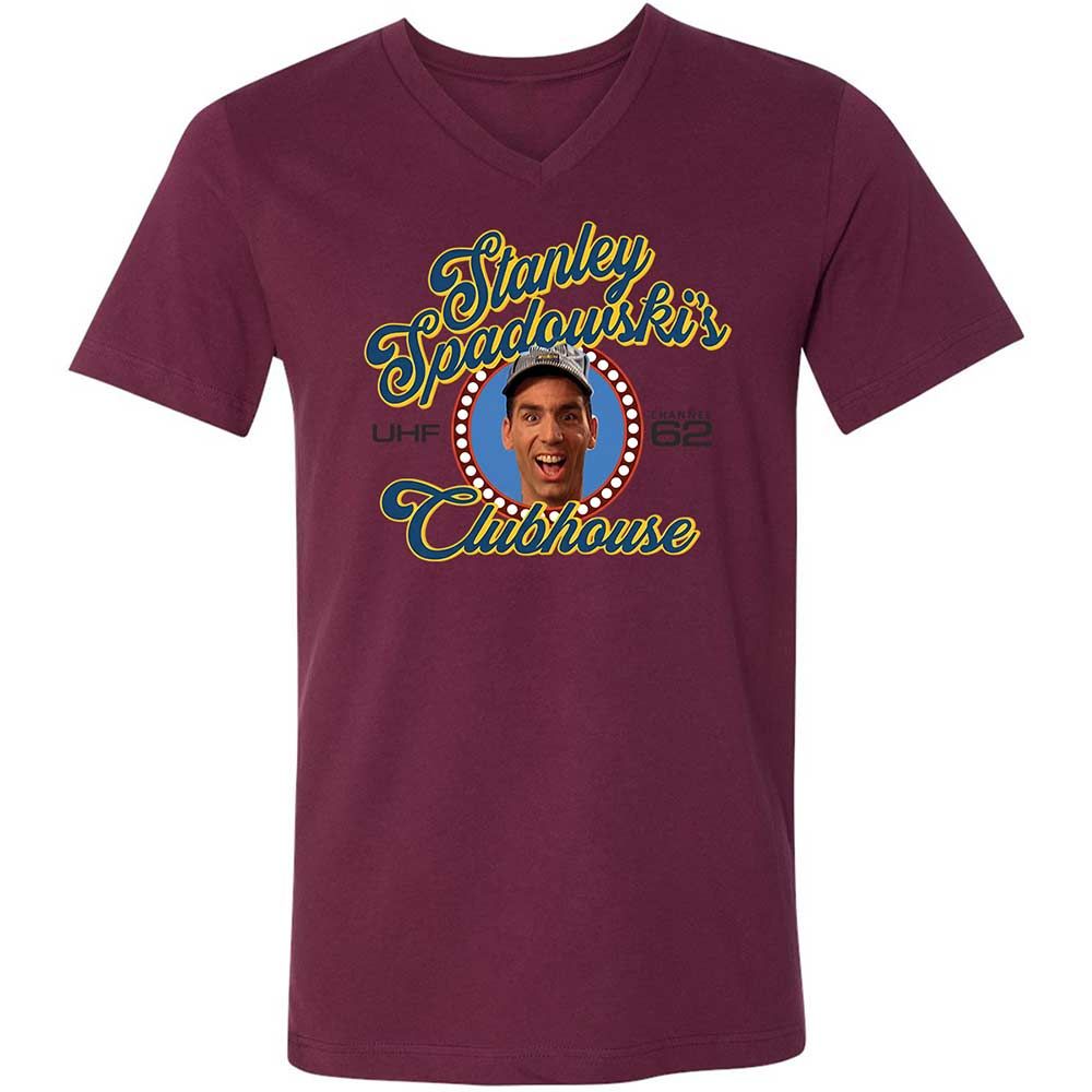 Unisex V-Neck T-Shirt - 3YQRUP86 - Maroon - 14