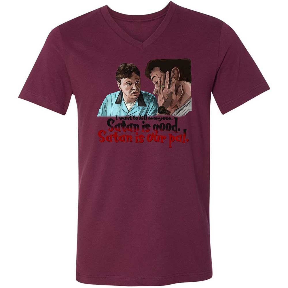Unisex V-Neck T-Shirt - NB94S4HM - Maroon - 14