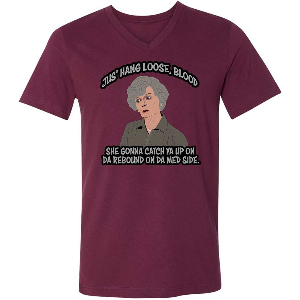 Unisex V-Neck T-Shirt - WQ8A7ZQK - Maroon - 14