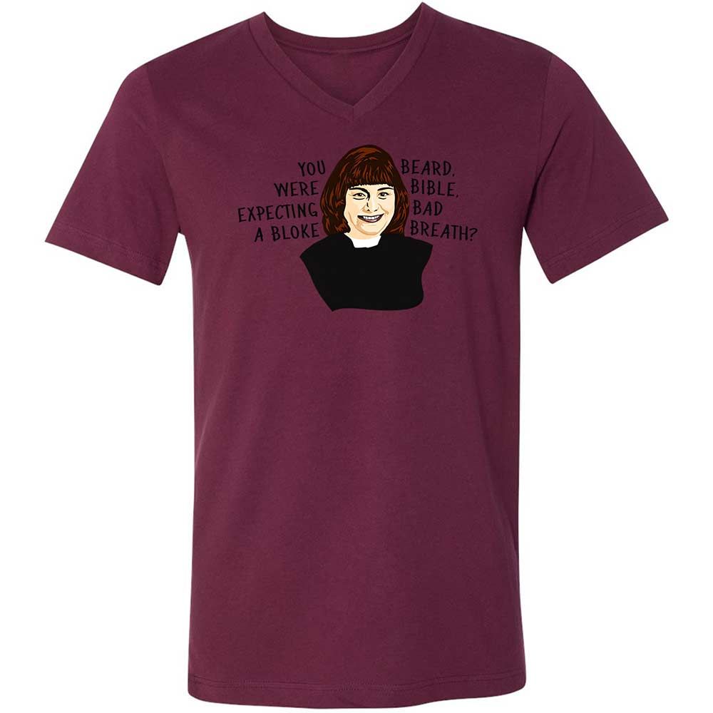 Unisex V-Neck T-Shirt - ZQ4ULL2D - Maroon - 14