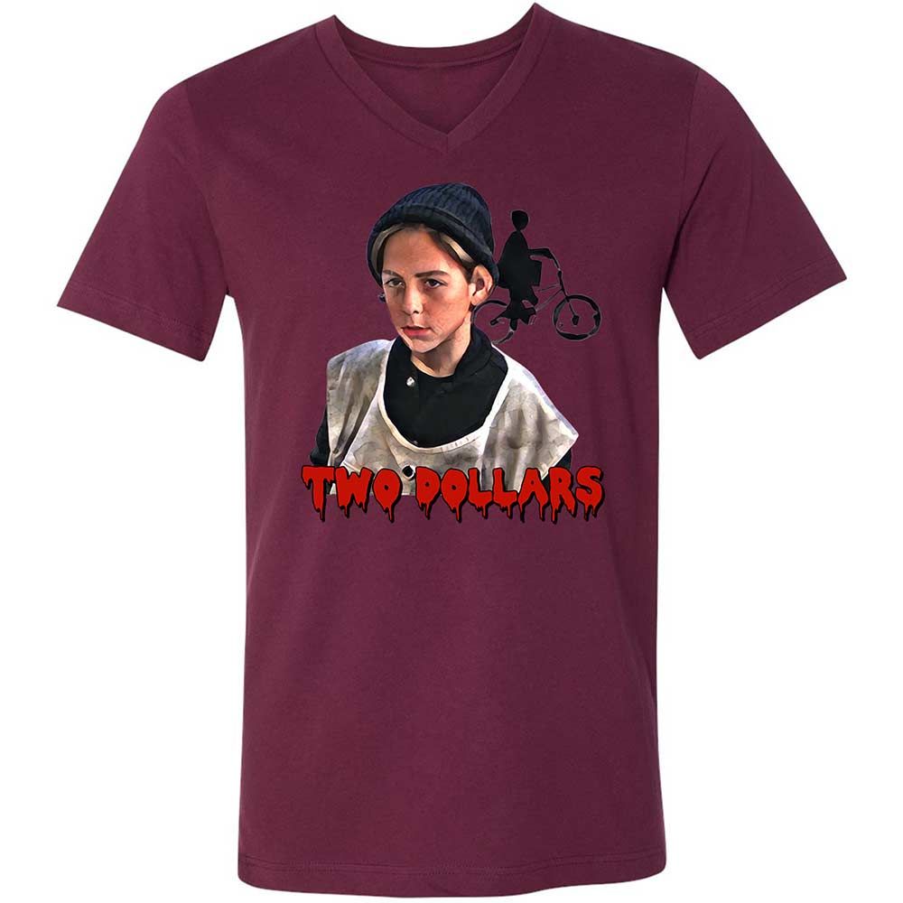 Unisex V-Neck T-Shirt - Z2UPECGS - Maroon - 14