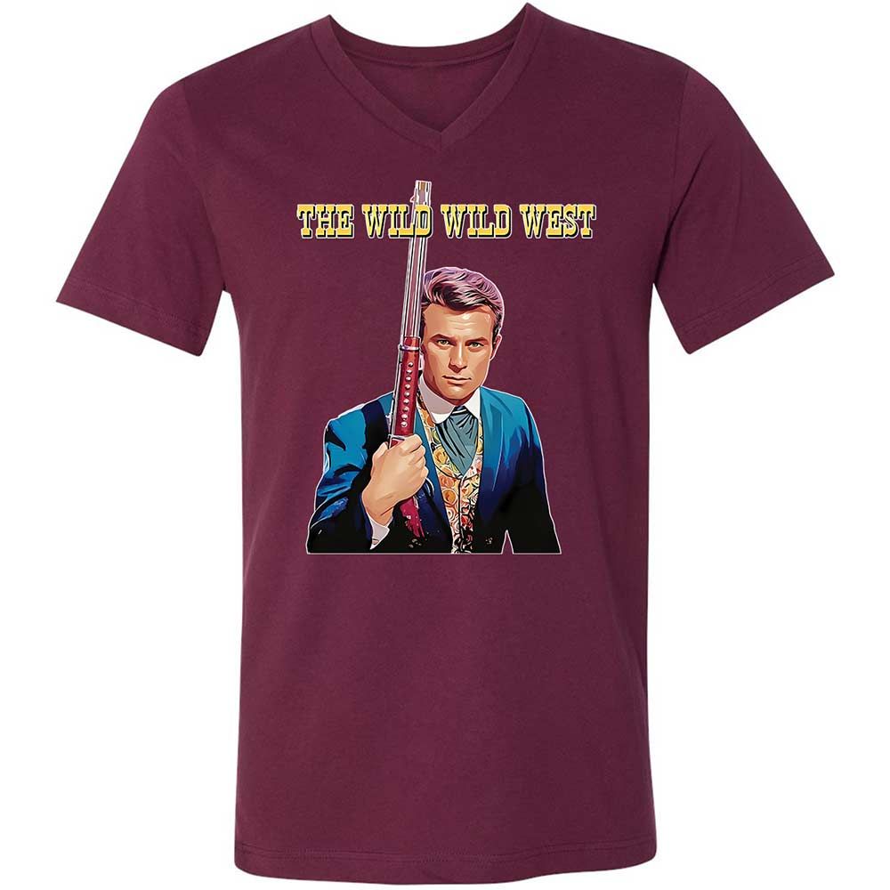Unisex V-Neck T-Shirt - SCX542QR - Maroon - 14