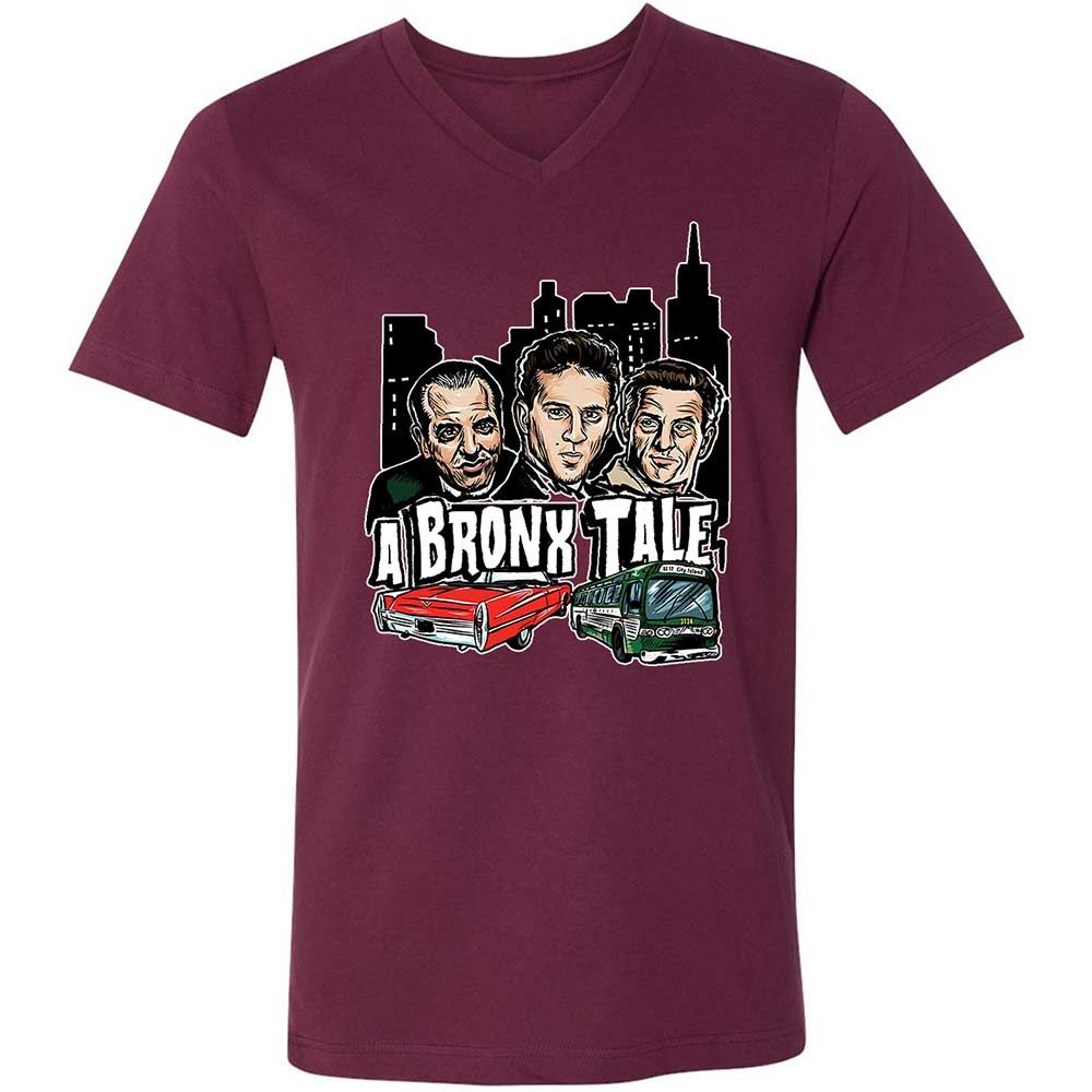 Unisex V-Neck T-Shirt - KCMA9YDB - Maroon - 14