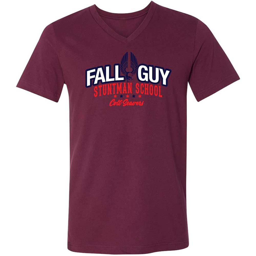 Unisex V-Neck T-Shirt - CXRM8NZJ - Maroon - 14