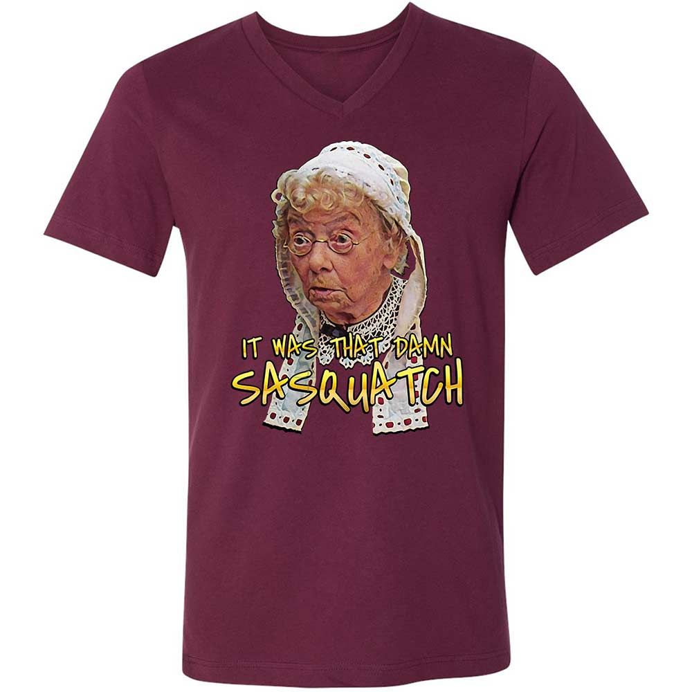 Unisex V-Neck T-Shirt - 2SYMR9XR - Maroon - 14