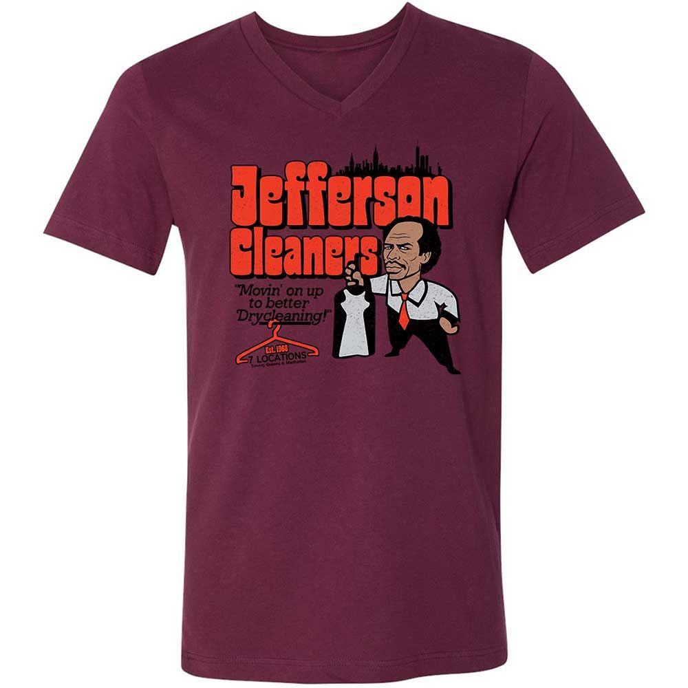 Unisex V-Neck T-Shirt - 3B5VWC3E - Maroon - 14