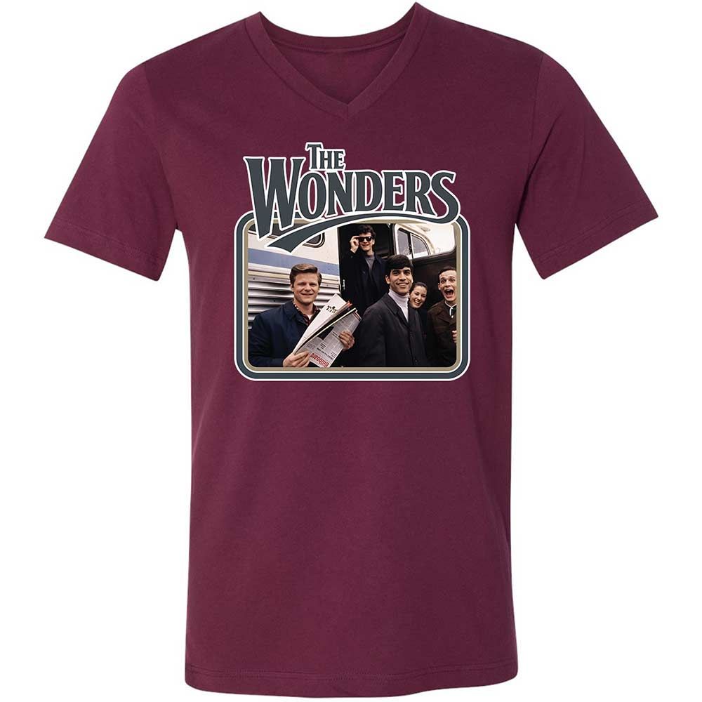 Unisex V-Neck T-Shirt - TFHA8KSS - Maroon - 14
