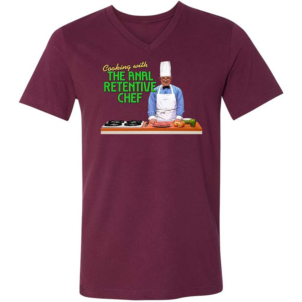 Unisex V-Neck T-Shirt - M6QQ6ZHC - Maroon - 14