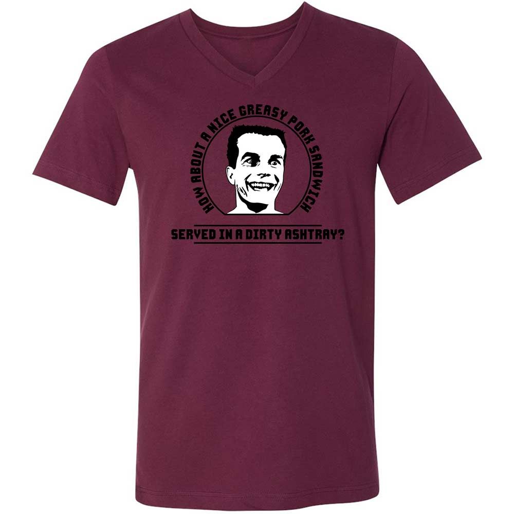 Unisex V-Neck T-Shirt - 627AC5LQ - Maroon - 14