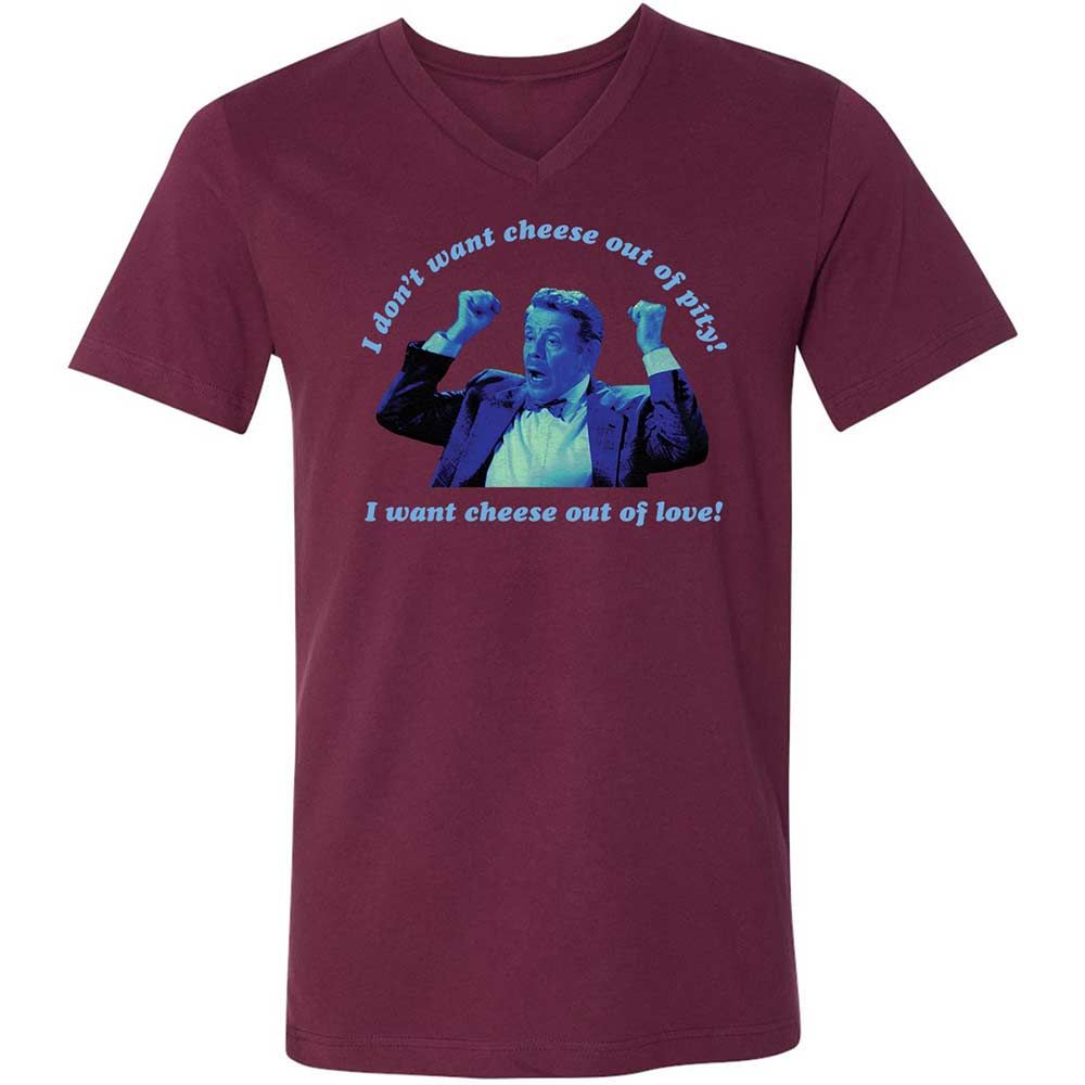 Unisex V-Neck T-Shirt - XZA63KUA - Maroon - 14