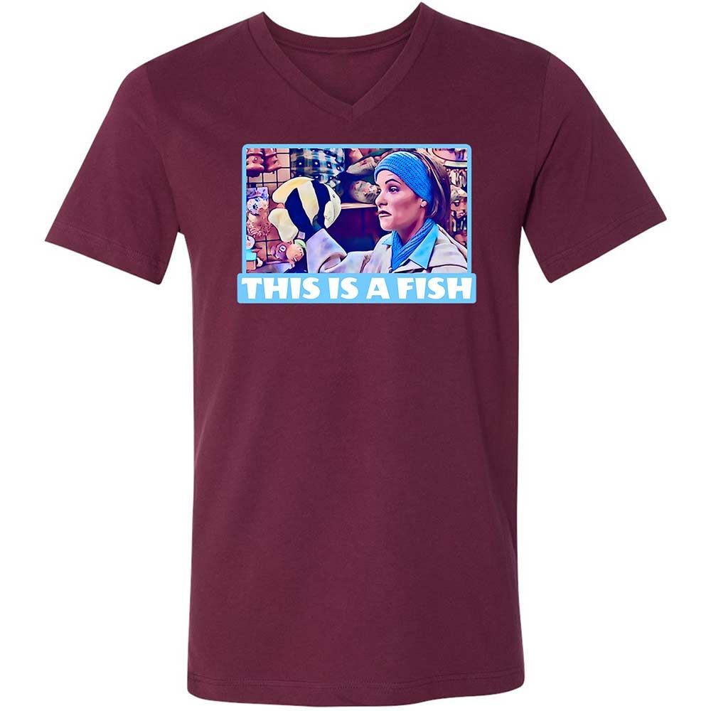 Unisex V-Neck T-Shirt - 3QZSK26V - Maroon - 14