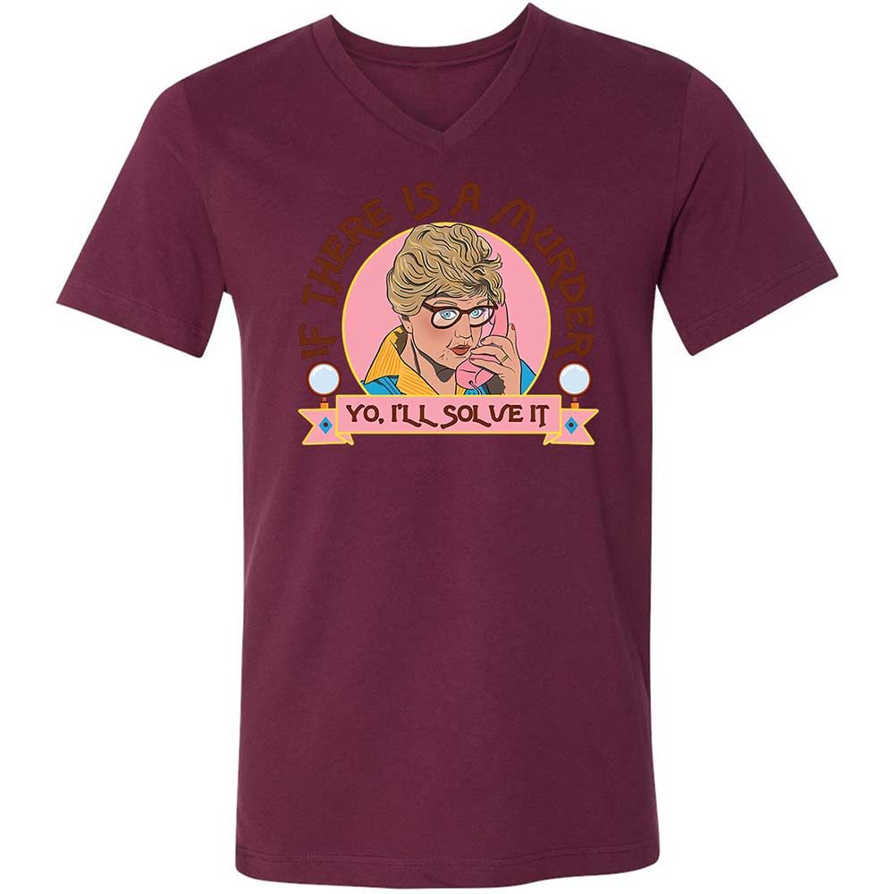 Unisex V-Neck T-Shirt - CEMHUW21 - Maroon - 14