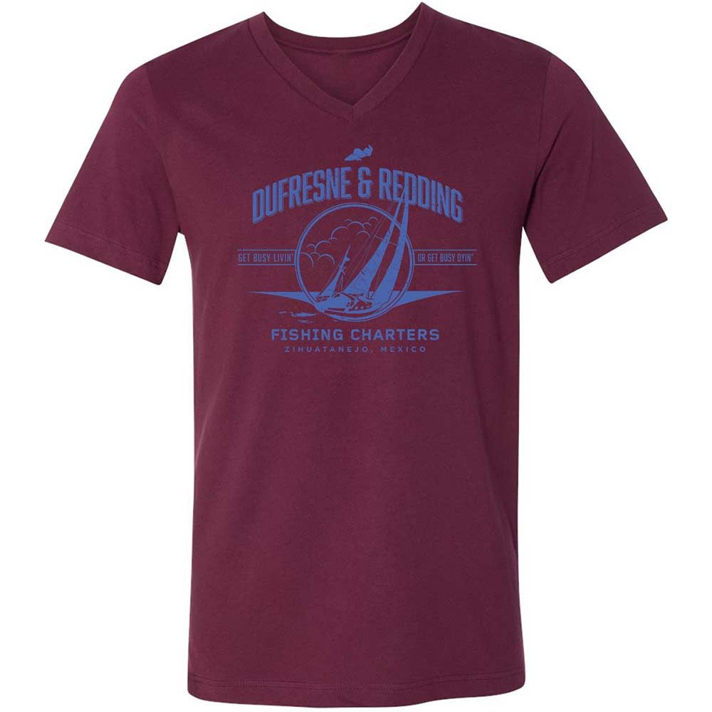 Unisex V-Neck T-Shirt - MYMCLMLQ - Maroon - 14