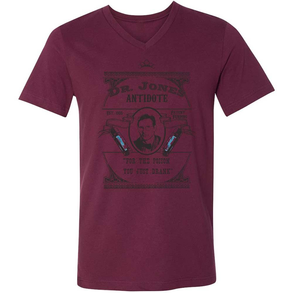 Unisex V-Neck T-Shirt - YFEZFQKR - Maroon - 14