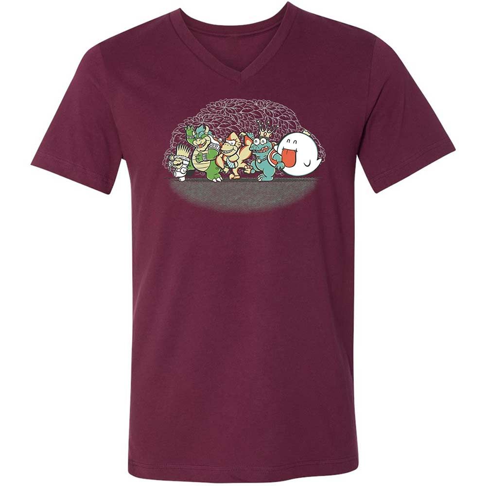 Unisex V-Neck T-Shirt - 4QJGUB1S - Maroon - 14