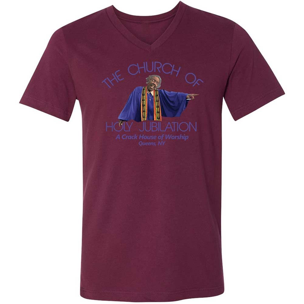 Unisex V-Neck T-Shirt - WQ3DNRZ3 - Maroon - 14