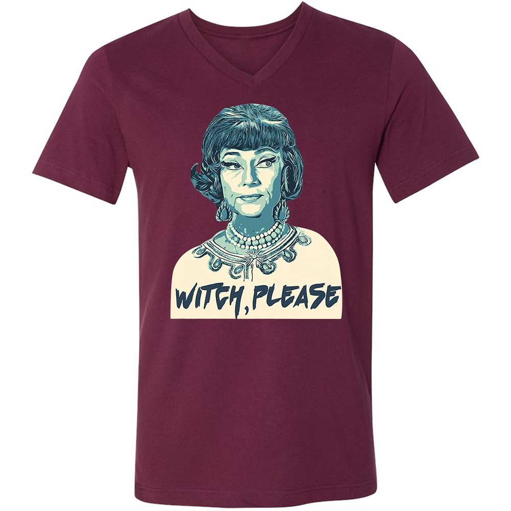 Unisex V-Neck T-Shirt - K6UWBW2V - Maroon - 14