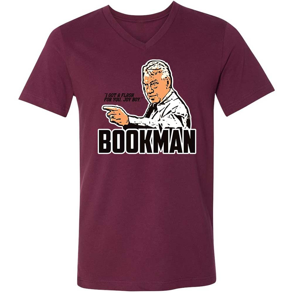 Unisex V-Neck T-Shirt - UJK49UVD - Maroon - 14