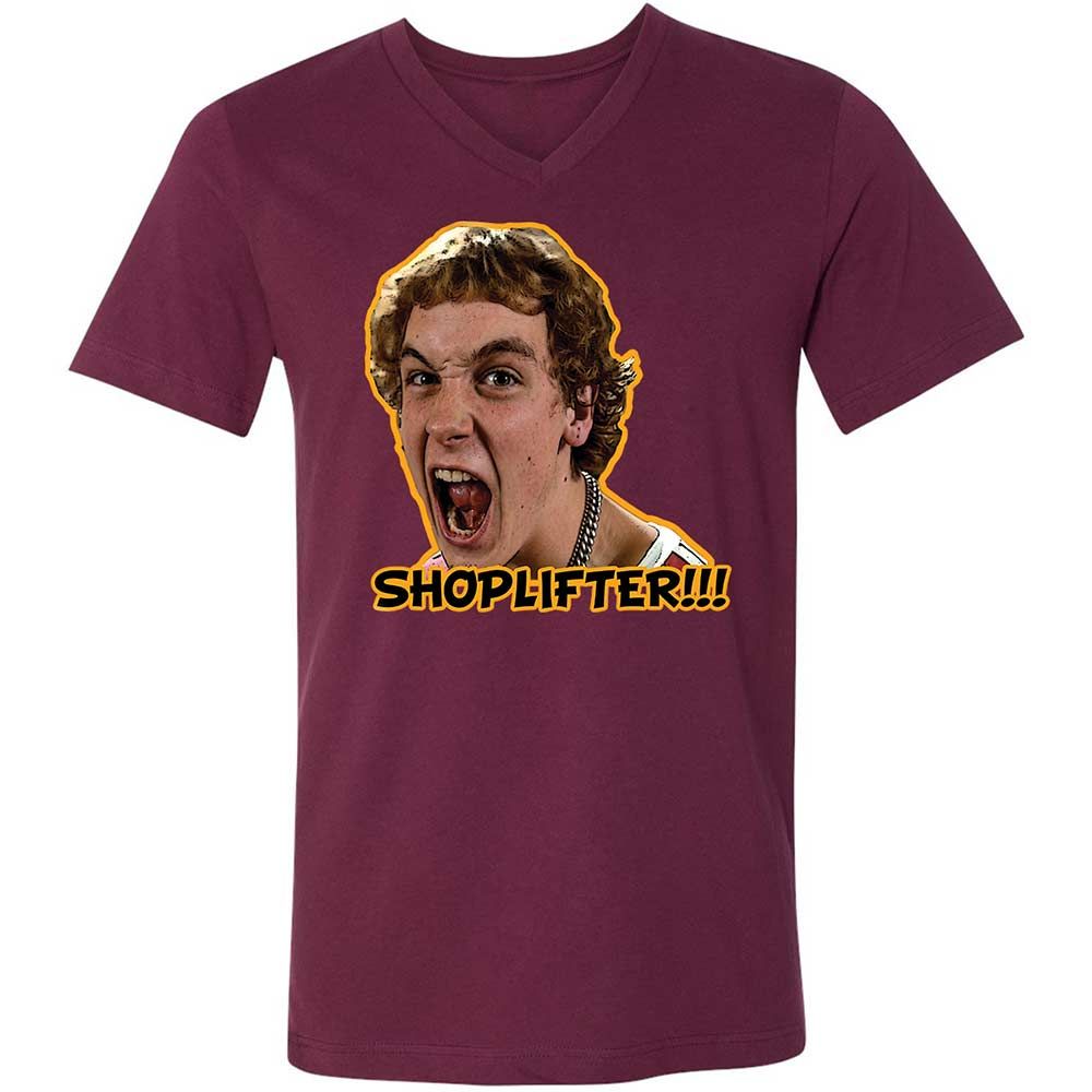 Unisex V-Neck T-Shirt - 6ELZL3UU - Maroon - 14