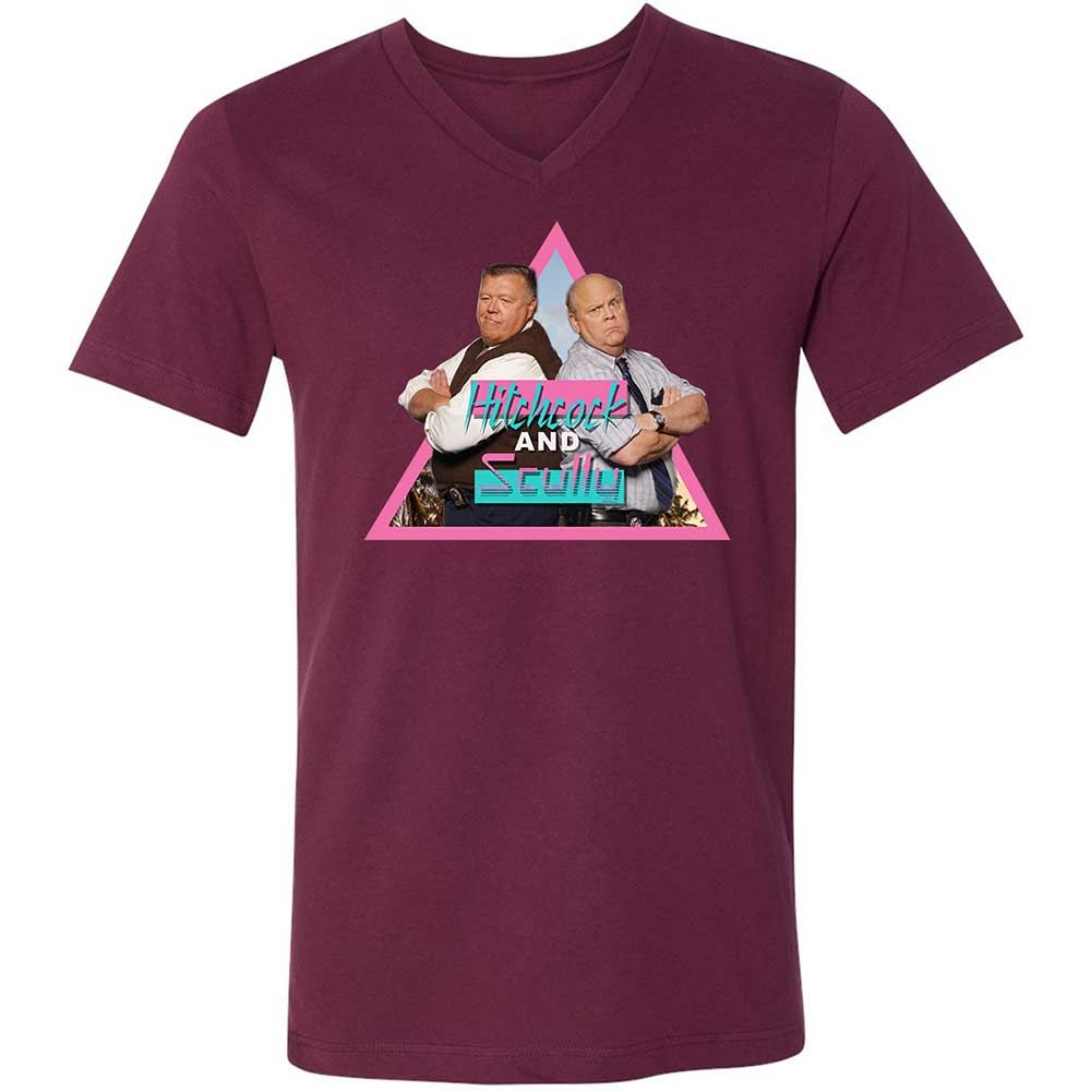 Unisex V-Neck T-Shirt - H5GK2YRW - Maroon - 14