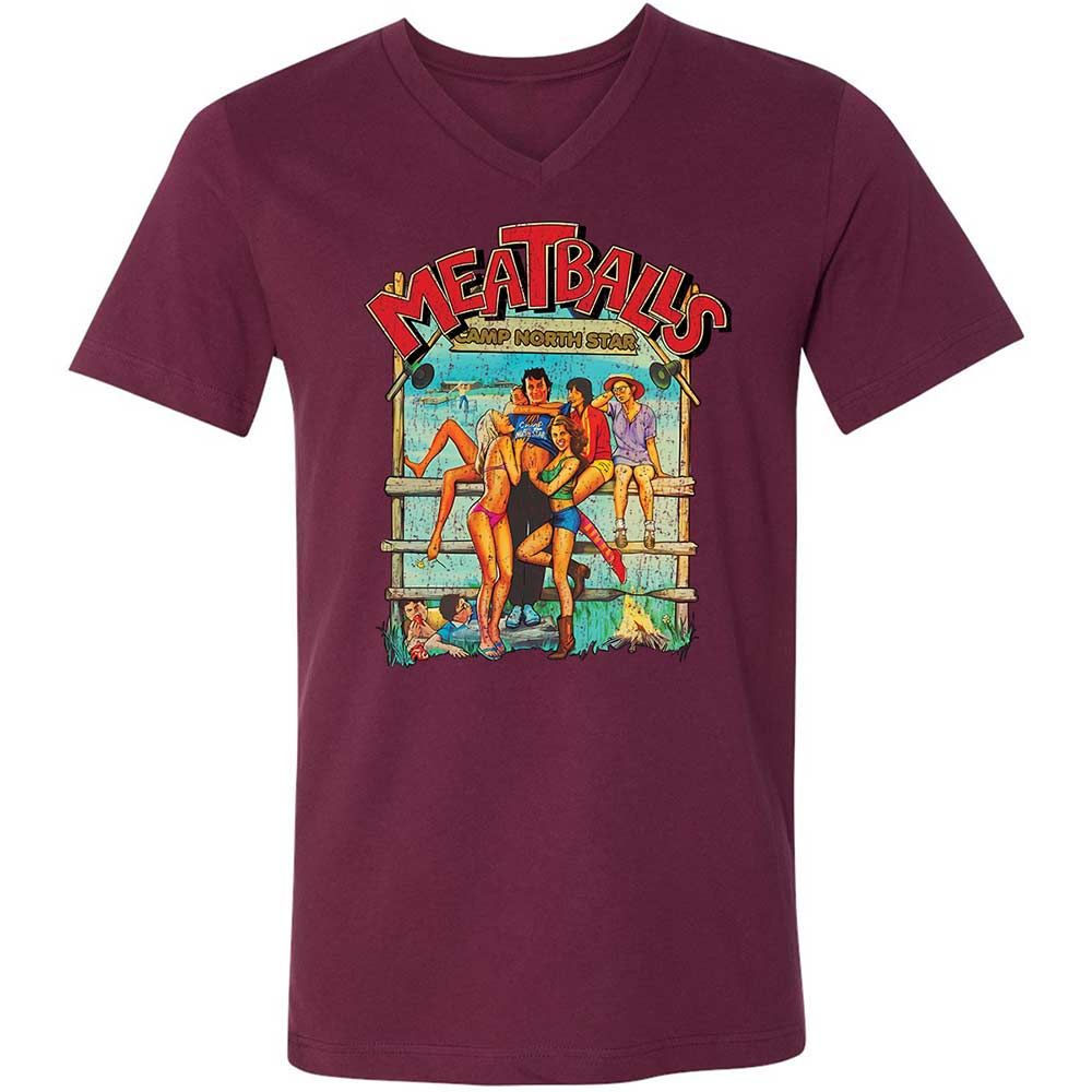 Unisex V-Neck T-Shirt - 9E9DV8KJ - Maroon - 14