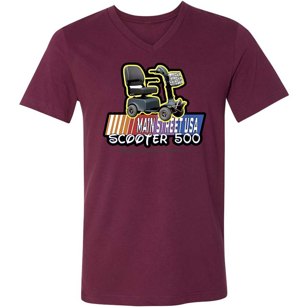 Unisex V-Neck T-Shirt - 2D6AB9UB - Maroon - 14