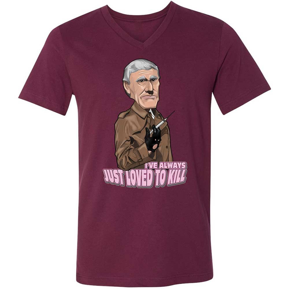 Unisex V-Neck T-Shirt - KF7LL57M - Maroon - 14