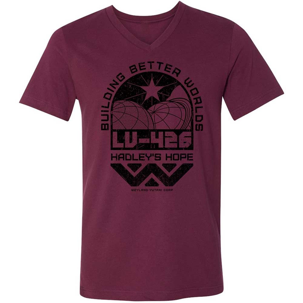 Unisex V-Neck T-Shirt - 49LNVHDF - Maroon - 14