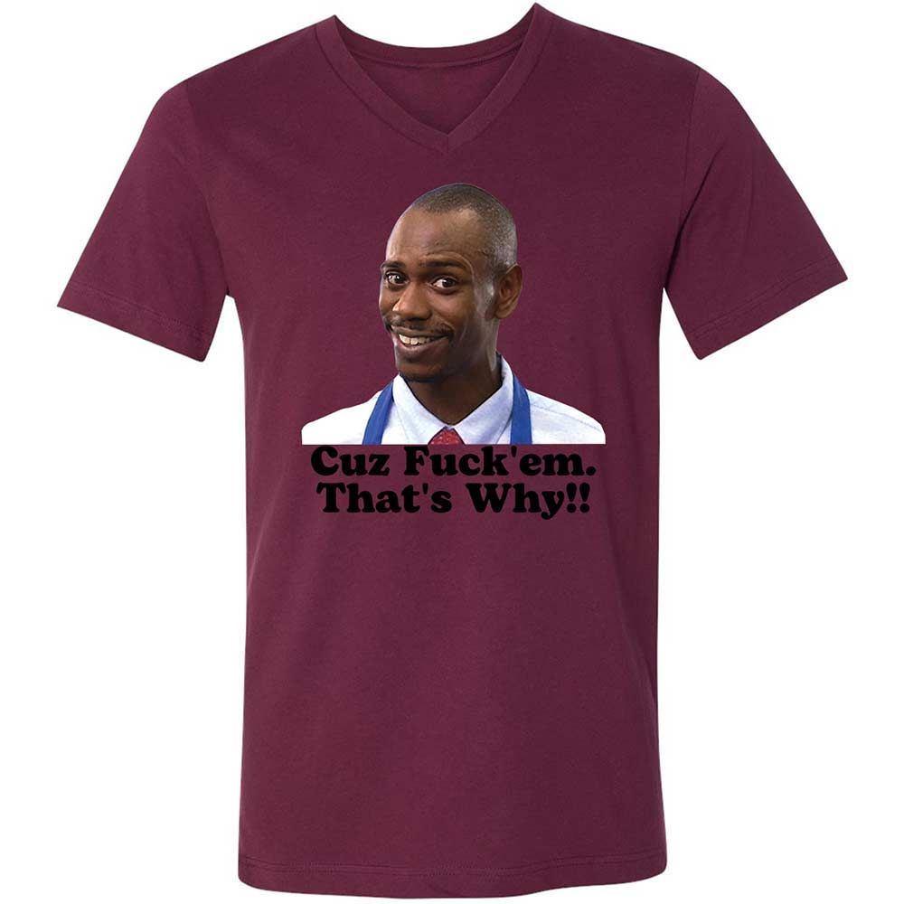 Unisex V-Neck T-Shirt - 3CCZWHEV - Maroon - 14