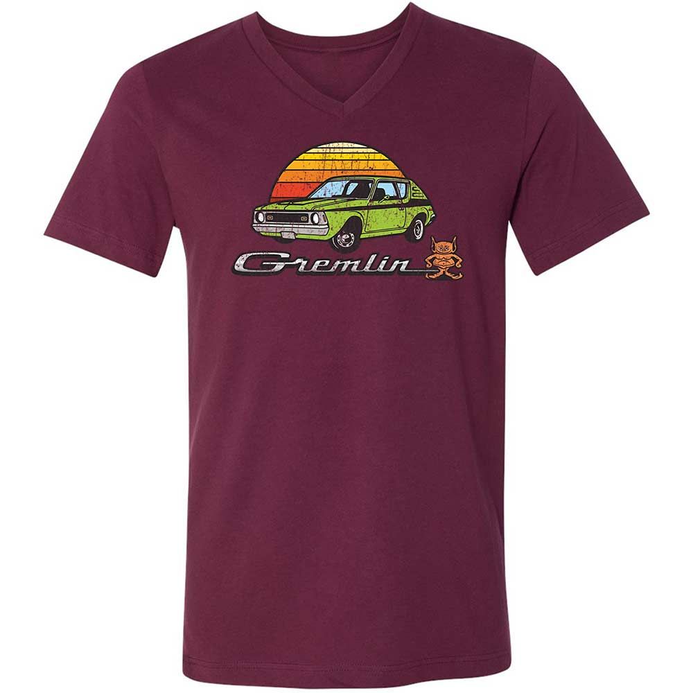 Unisex V-Neck T-Shirt - 1CVLH8DY - Maroon - 14