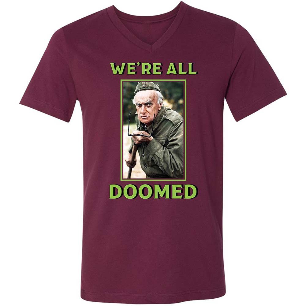 Unisex V-Neck T-Shirt - TC4U2W48 - Maroon - 14