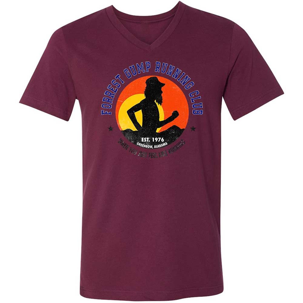 Unisex V-Neck T-Shirt - 5VK5WPBD - Maroon - 14