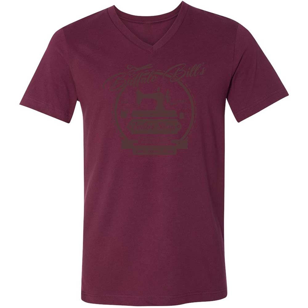 Unisex V-Neck T-Shirt - 7J74FXUU - Maroon - 14