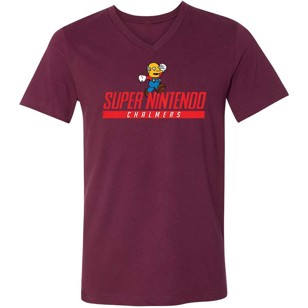Unisex V-Neck T-Shirt - WKLW5FKM - Maroon - 14