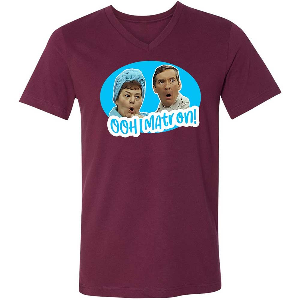 Unisex V-Neck T-Shirt - JETQD3BK - Maroon - 14