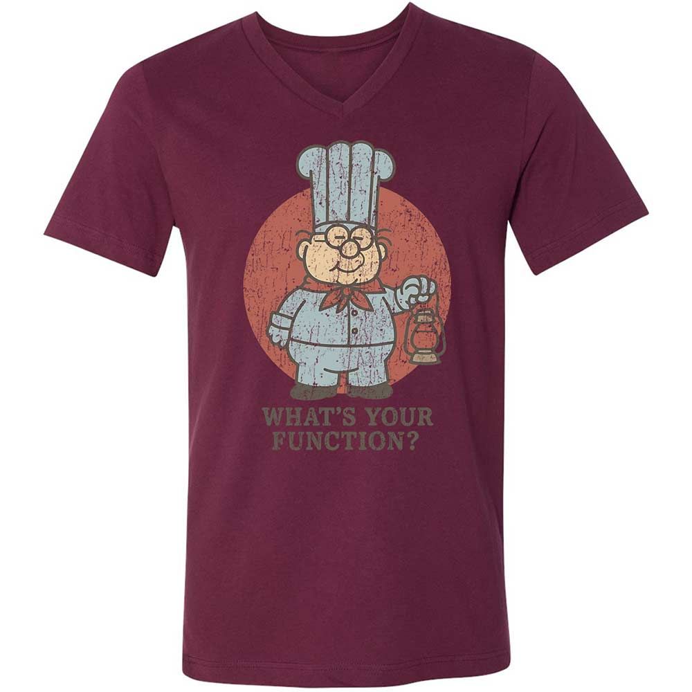 Unisex V-Neck T-Shirt - W4CU386R - Maroon - 14
