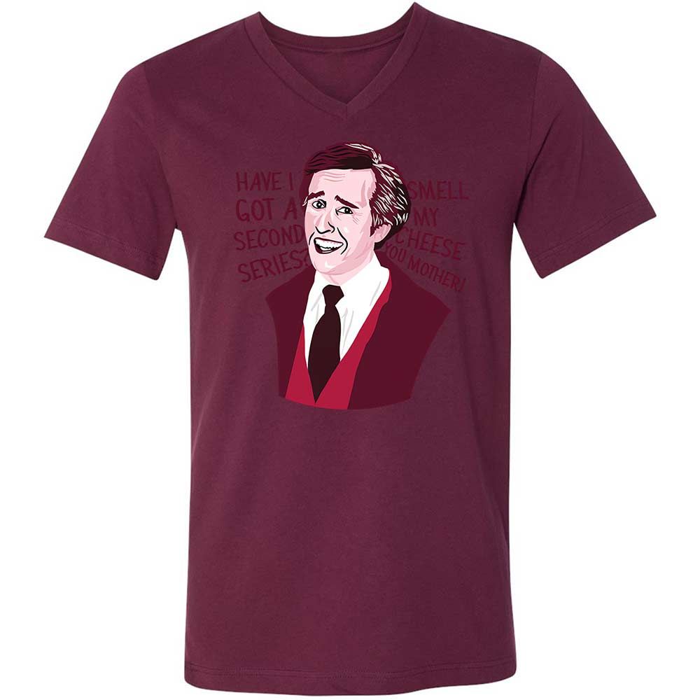 Unisex V-Neck T-Shirt - TTN1YEZG - Maroon - 14
