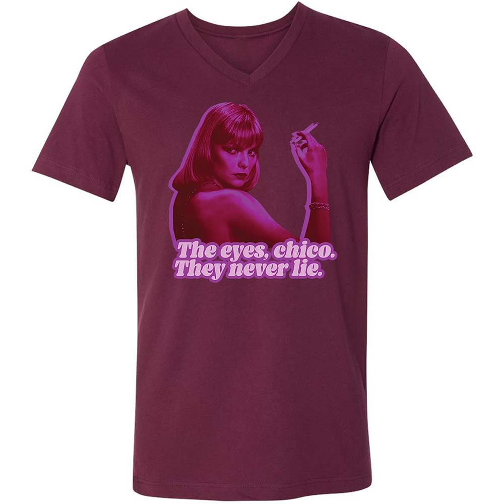 Unisex V-Neck T-Shirt - J5LRWTQW - Maroon - 14