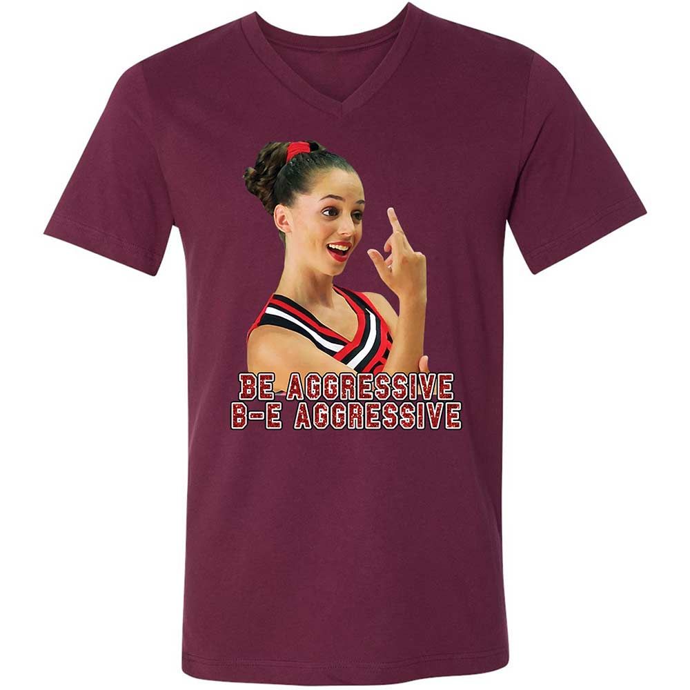Unisex V-Neck T-Shirt - X23KM7CQ - Maroon - 14