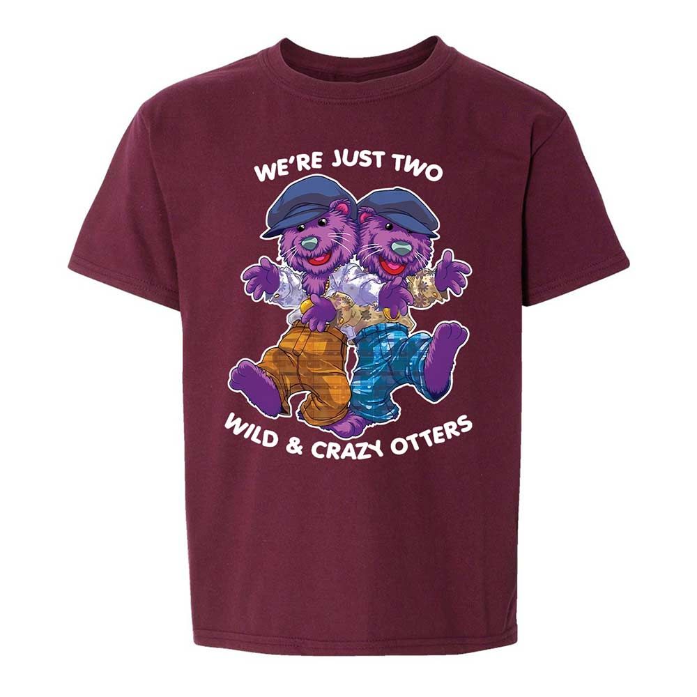 Two wild & crazy otters - Maroon - 14
