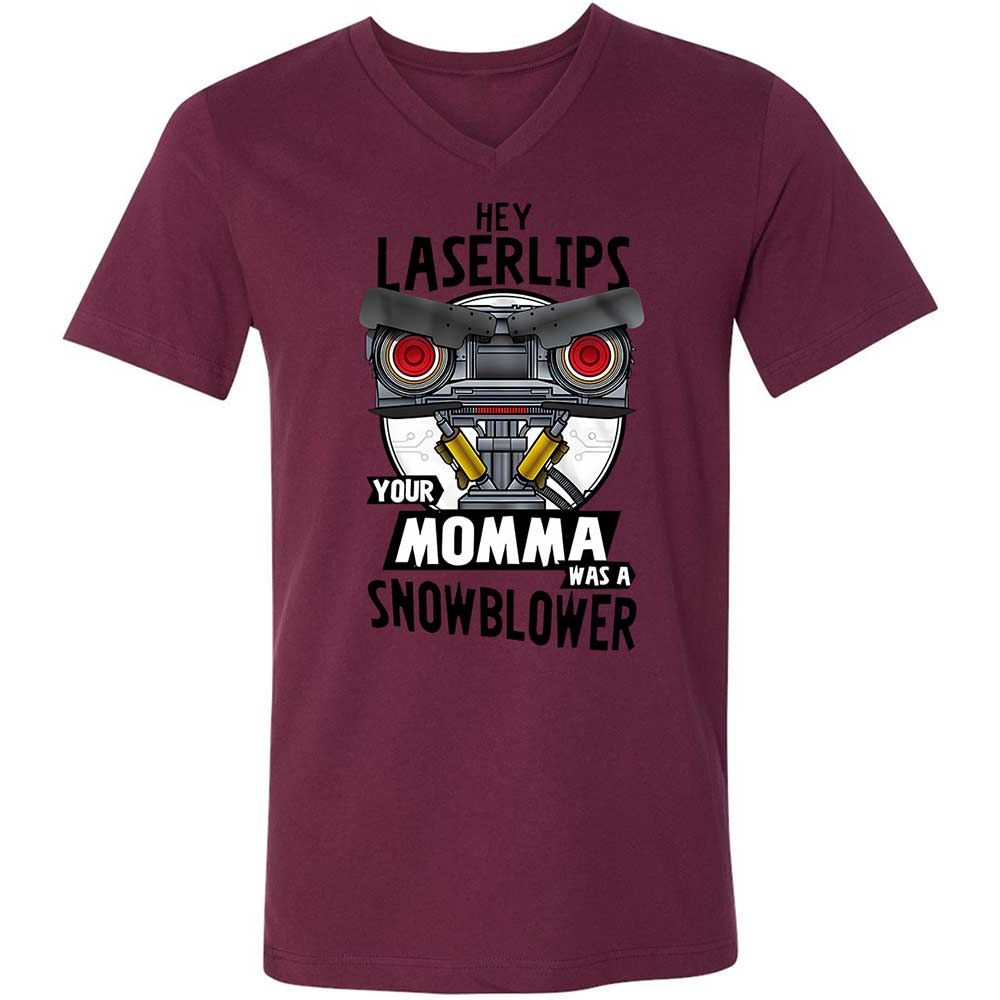 Unisex V-Neck T-Shirt - FC19B7ZG - Maroon - 14