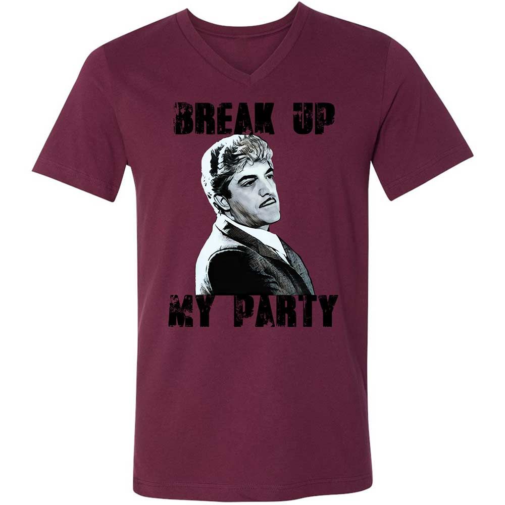 Unisex V-Neck T-Shirt - C1PTR55T - Maroon - 14