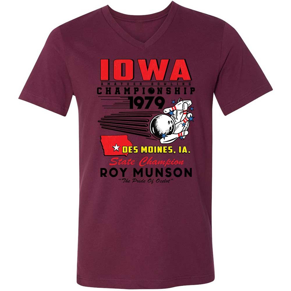 Unisex V-Neck T-Shirt - B6SGJ9QN - Maroon - 14