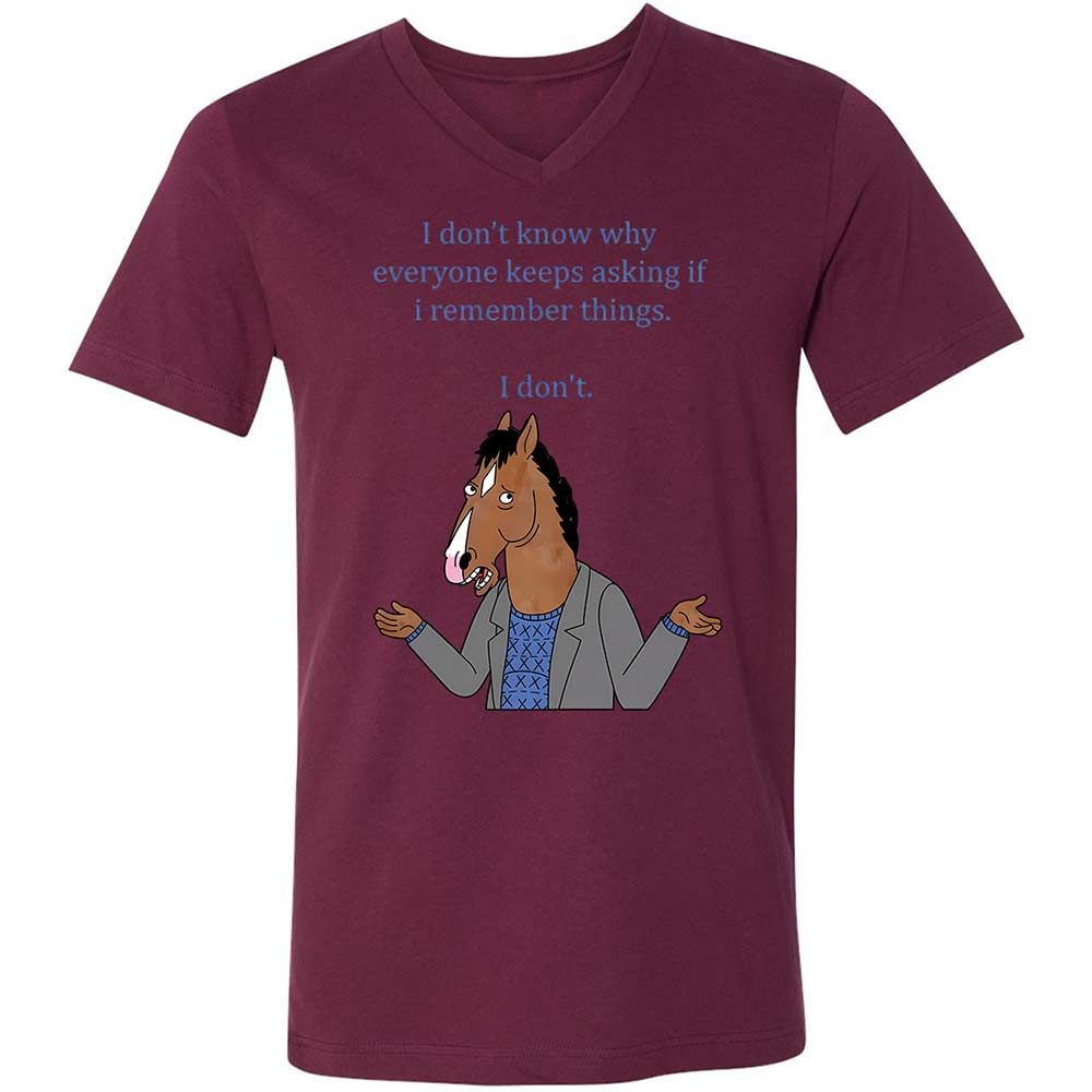 Unisex V-Neck T-Shirt - KKM5A3EK - Maroon - 14